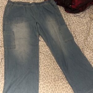 Denim Cargo Pants